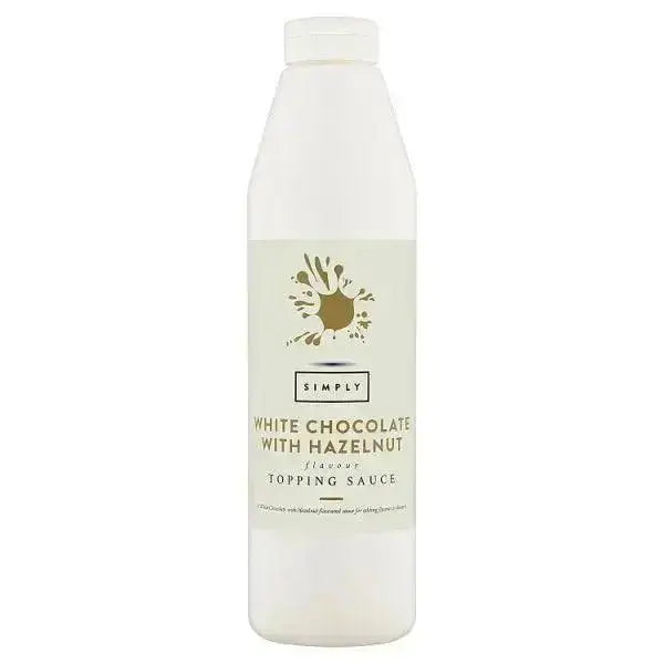 Simply White Chocolate with Hazelnut Flavour Topping Sauce 1kg  Adomoo