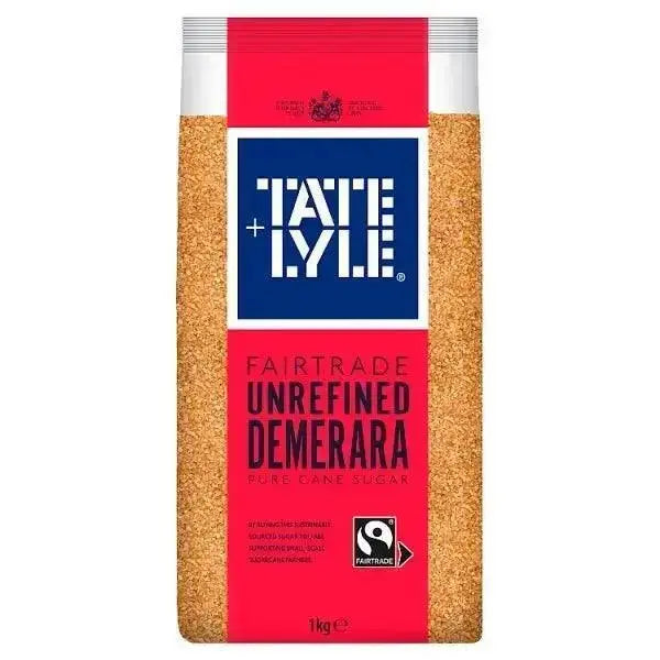 Tate & Lyle Fairtrade Unrefined Demerara Pure Cane Sugar 1kg  Adomoo