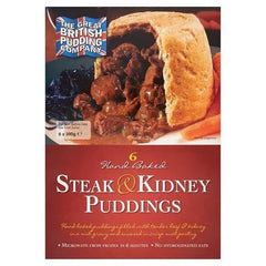 The Great British Pudding Company Hand Baked Steak & Kidney Puddings 6 x 390g  Adomoo