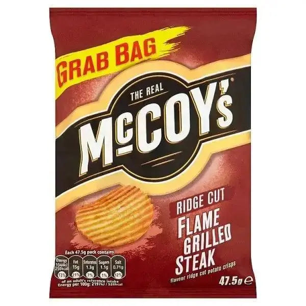 The Real McCoys Flame Grilled Steak Ridge Cut Potato Crisps 47.5g (Case of 26) Adomoo