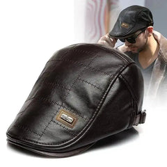 Top Level Leather Newsboy Planas Duckbill Visor Cap Adomoo