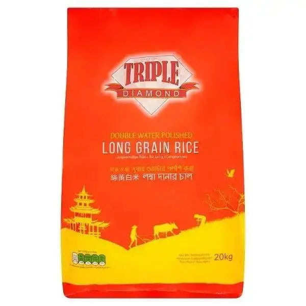 Triple Diamond Long Grain Rice 20kg Adomoo