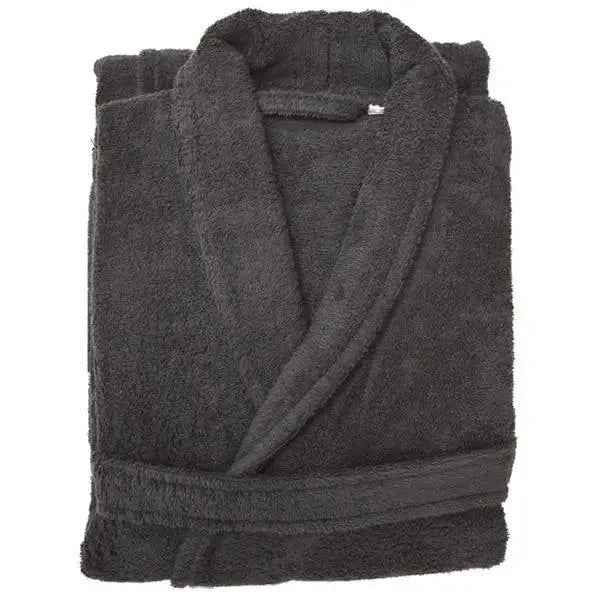 Unisex Shawl Bathrobe S/M Charcoal 2 Pack Adomoo