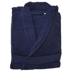 Unisex Shawl Collar Bathrobe L/XL Navy Adomoo