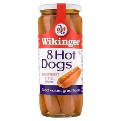 Wikinger 8 Hot Dogs Bockwurst Style in Brine 1030g (Drained Weight 720g)  Adomoo