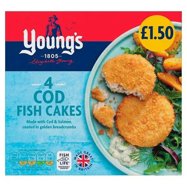 Youngs 4 Cod Fish Cakes 200g  Adomoo