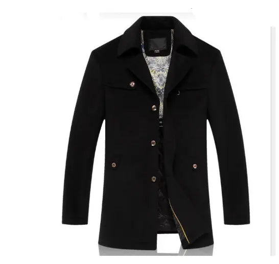 Men Coat Long Casual Fashion Thickening  Adomoo