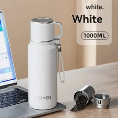 1.5L Stainless Steel Thermos Bottle – Vacuum Insulated Flask for Hot Coffee, Tea & Cold Drinks  Adomoo