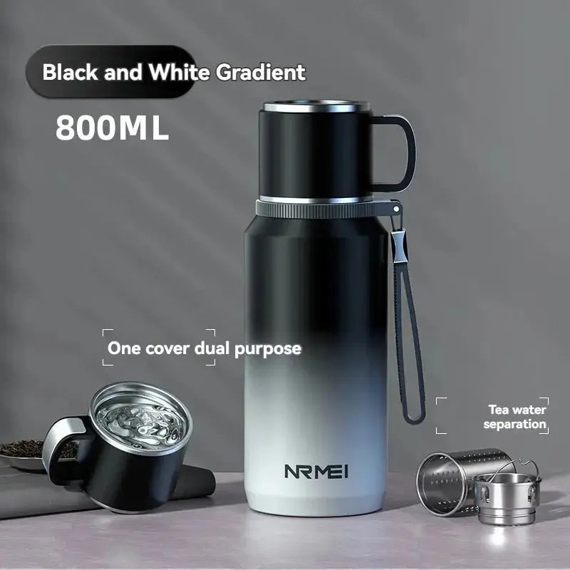 1.5L Stainless Steel Thermos Bottle – Vacuum Insulated Flask for Hot Coffee, Tea & Cold Drinks  Adomoo