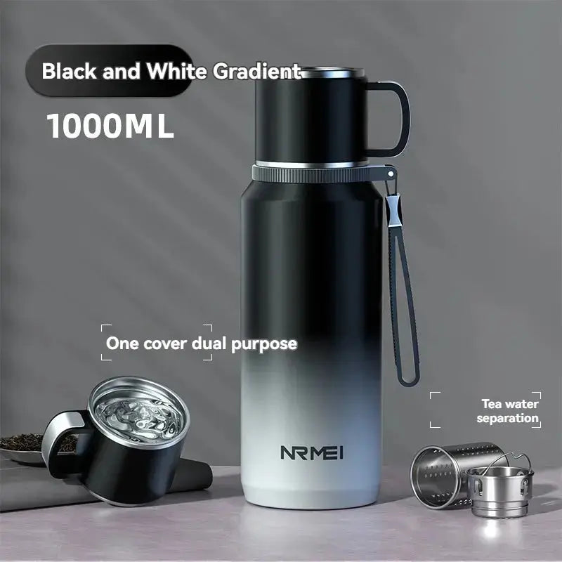 1.5L Stainless Steel Thermos Bottle – Vacuum Insulated Flask for Hot Coffee, Tea & Cold Drinks  Adomoo