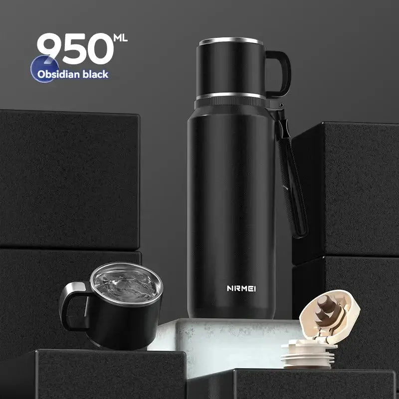 1.5L Stainless Steel Thermos Bottle – Vacuum Insulated Flask for Hot Coffee, Tea & Cold Drinks  Adomoo