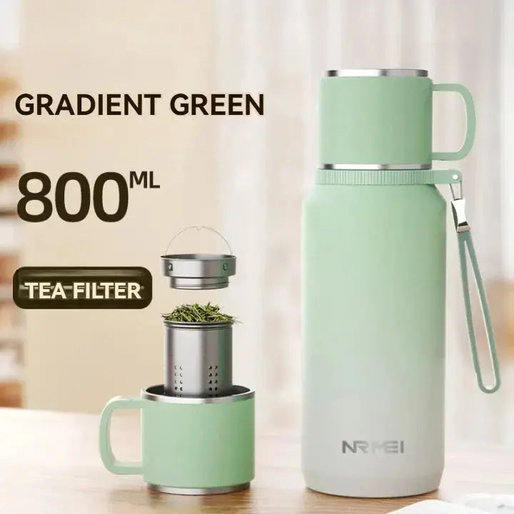 1.5L Stainless Steel Thermos Bottle – Vacuum Insulated Flask for Hot Coffee, Tea & Cold Drinks  Adomoo