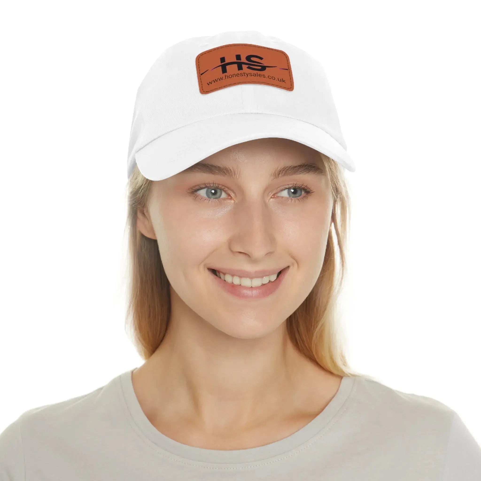 Dad Honesty Sales Hat with Leather Patch (Rectangle)  Adomoo