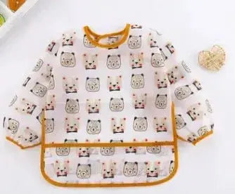 Baby Bibs New Cute Children Baby Stuff Toddler Waterproof Long Sleeve Art Smock Feeding Bib Apron for Kids 1-4 Years  Adomoo