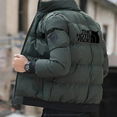 Men's Tiger Logo Padded Cotton Jacket - Short Thick Casual Parka, Winter Trend (S-5XL)  Adomoo