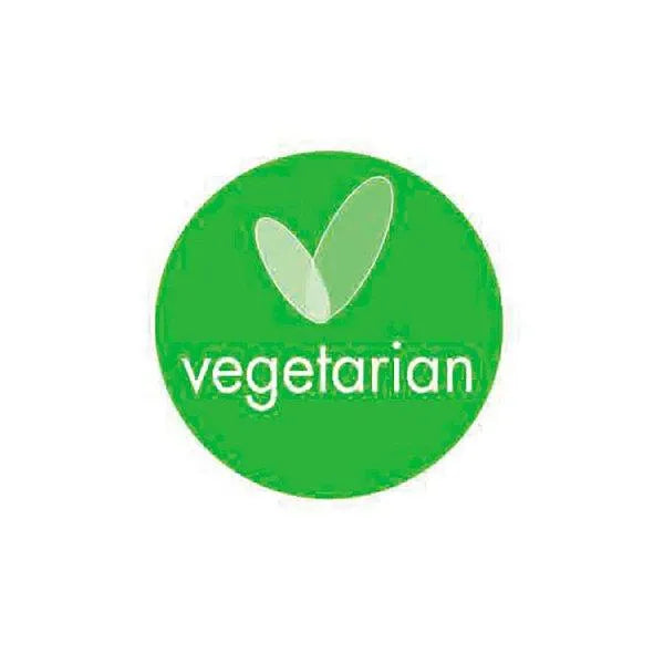 25mm Circular adhesive VEGETARIAN LABEL - 500pcs - Honesty Sales U.K