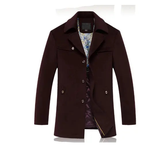 Men Coat Long Casual Fashion Thickening  Adomoo