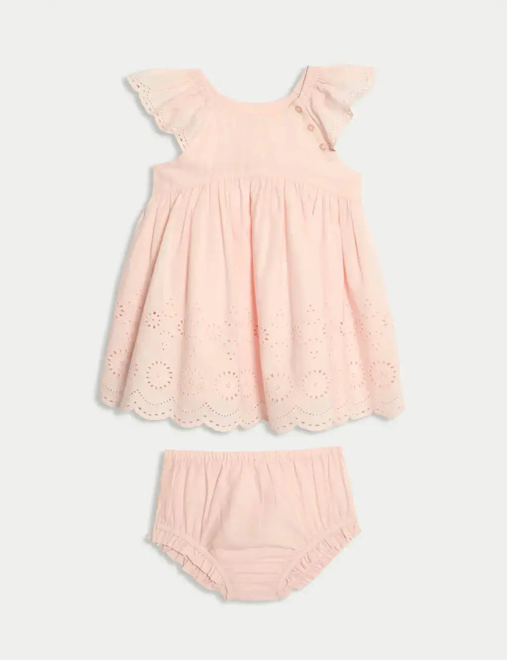 2pc Pure Cotton Broderie Outfit (0 Mths-3 Yrs)  Adomoo