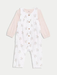 2pc Pure Cotton Floral Outfit (7lbs - 1 Yrs)  Adomoo