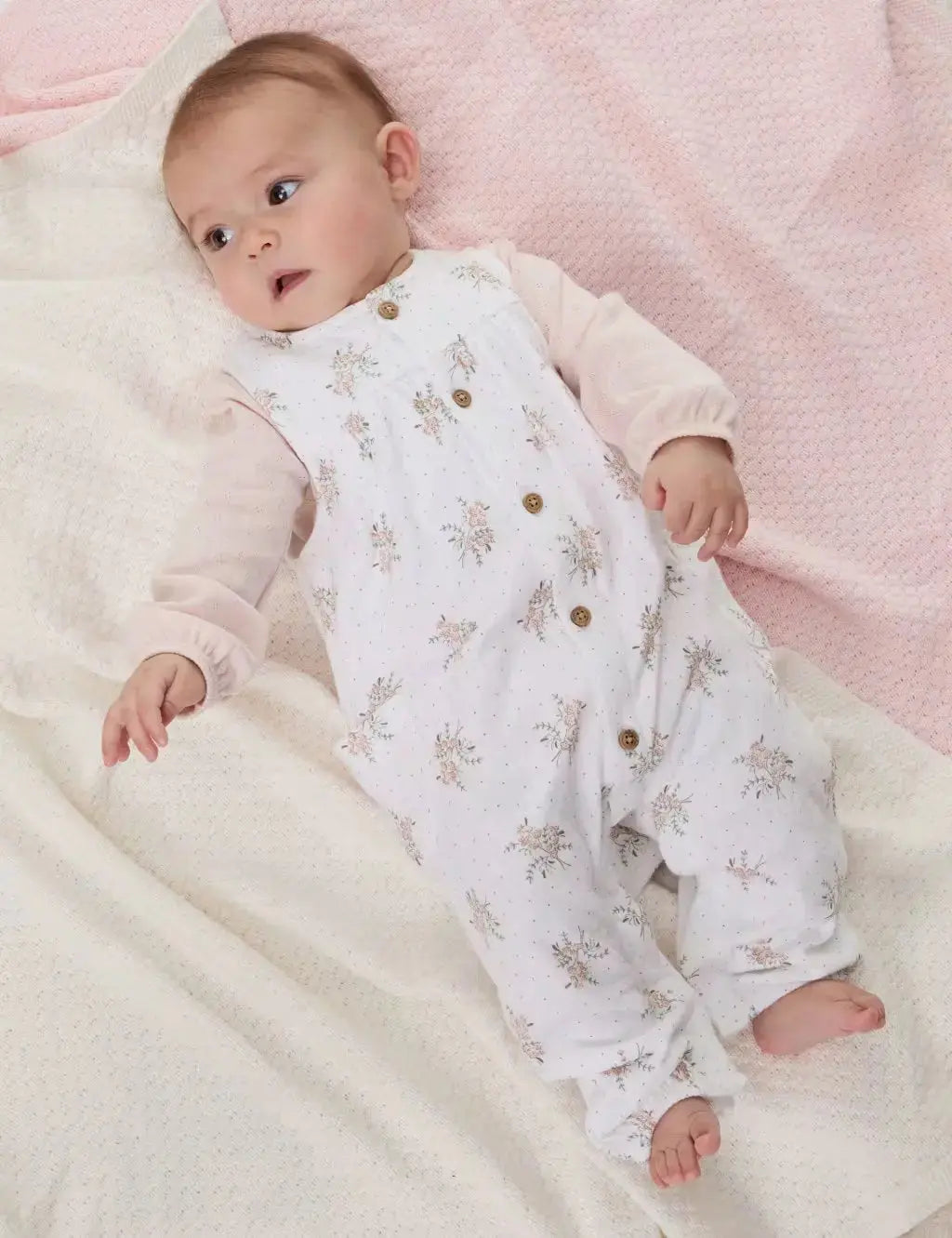 2pc Pure Cotton Floral Outfit (7lbs - 1 Yrs)  Adomoo
