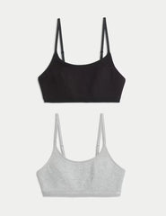 2pk Cotton First Bra Crop Tops  Adomoo