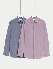 2pk Regular Fit Easy Iron Check Shirts  Adomoo