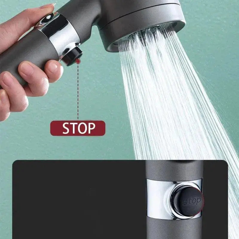 3 Modes High Pressure Portable , Filter, Rainfall Faucet Showerhead  Adomoo
