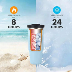 30oz Stainless Steel Thermos Mug with Tritan Lid & Handle – Double-Layer Vacuum Insulated for Hot & Cold Drinks  Adomoo