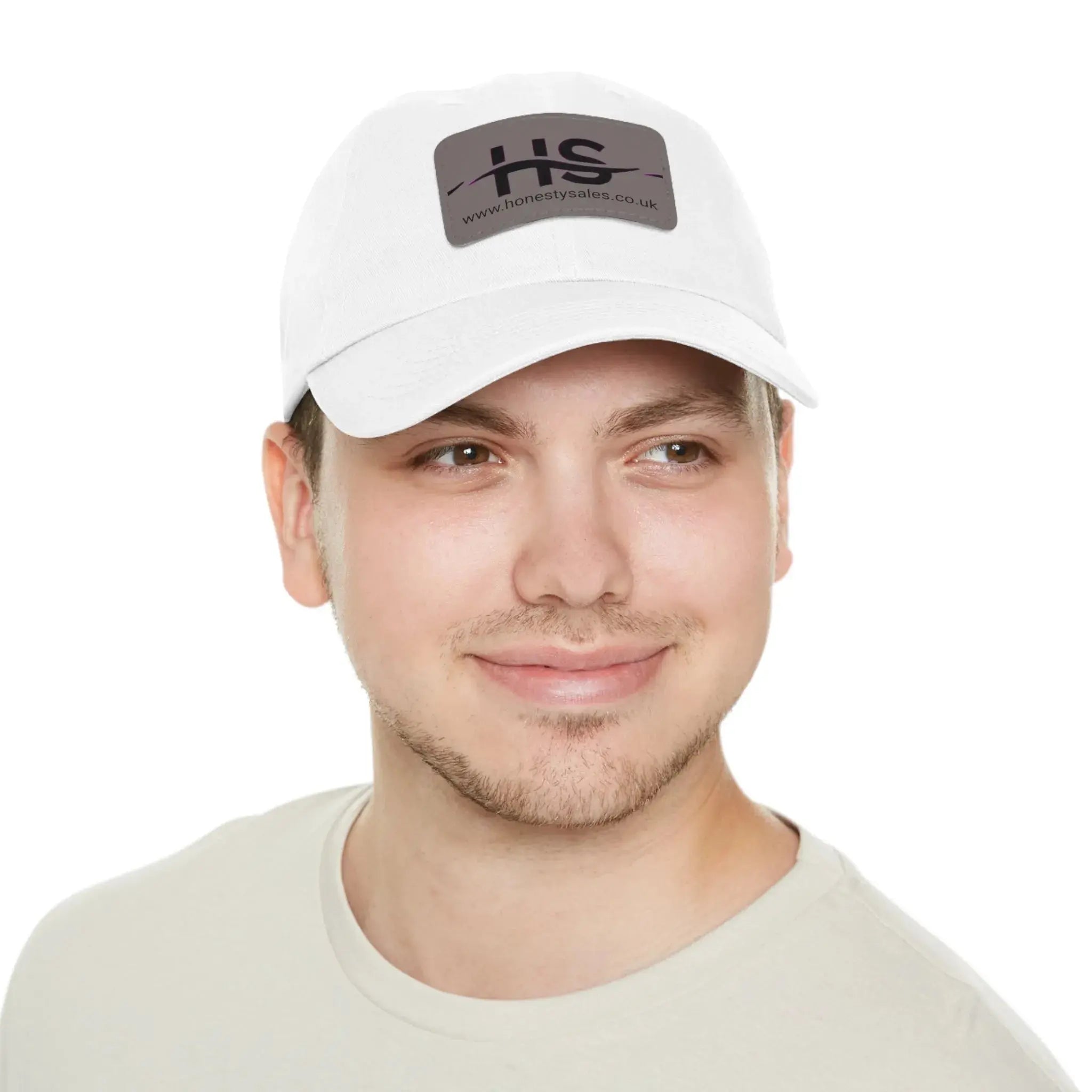 Dad Honesty Sales Hat with Leather Patch (Rectangle)  Adomoo