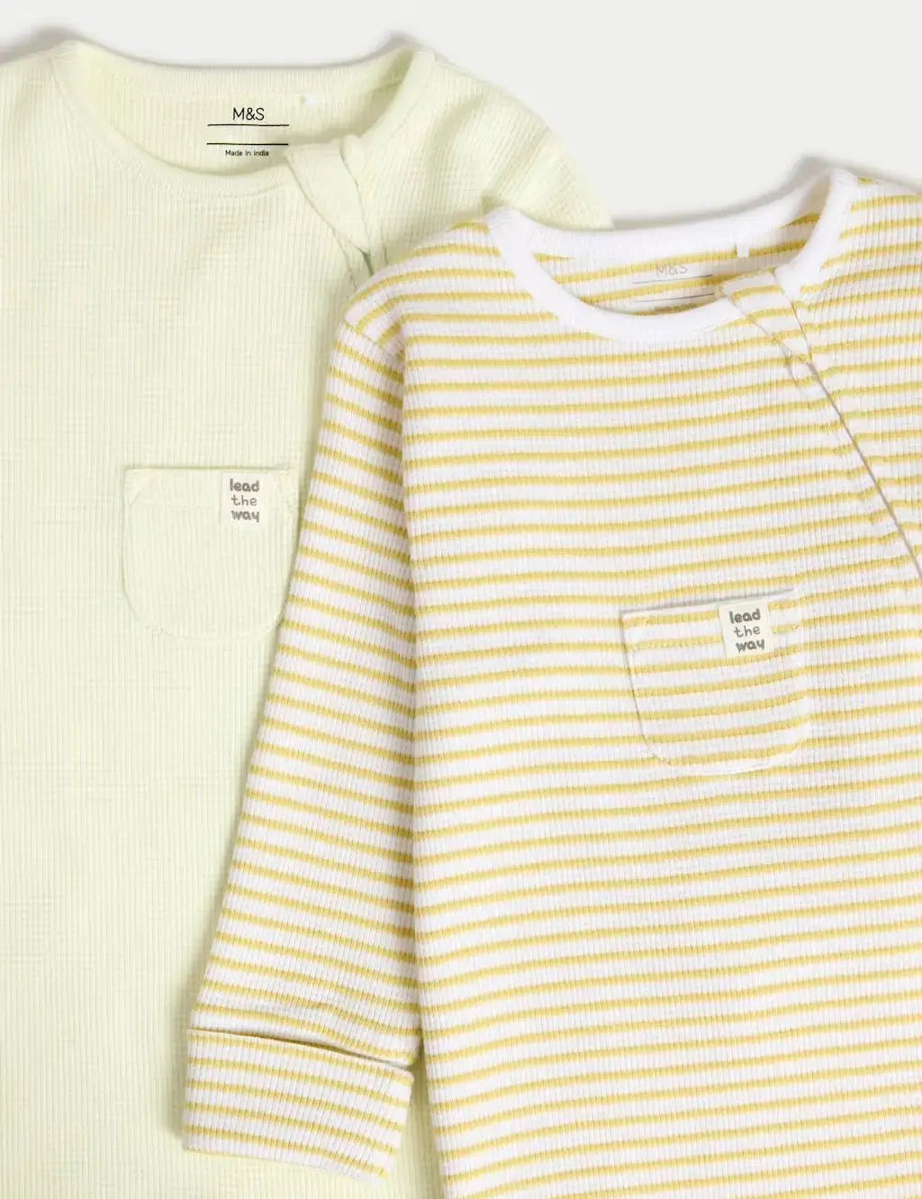 3pk Pure Cotton Waffle Zip Sleepsuits (6½lbs-3 Yrs)  Adomoo