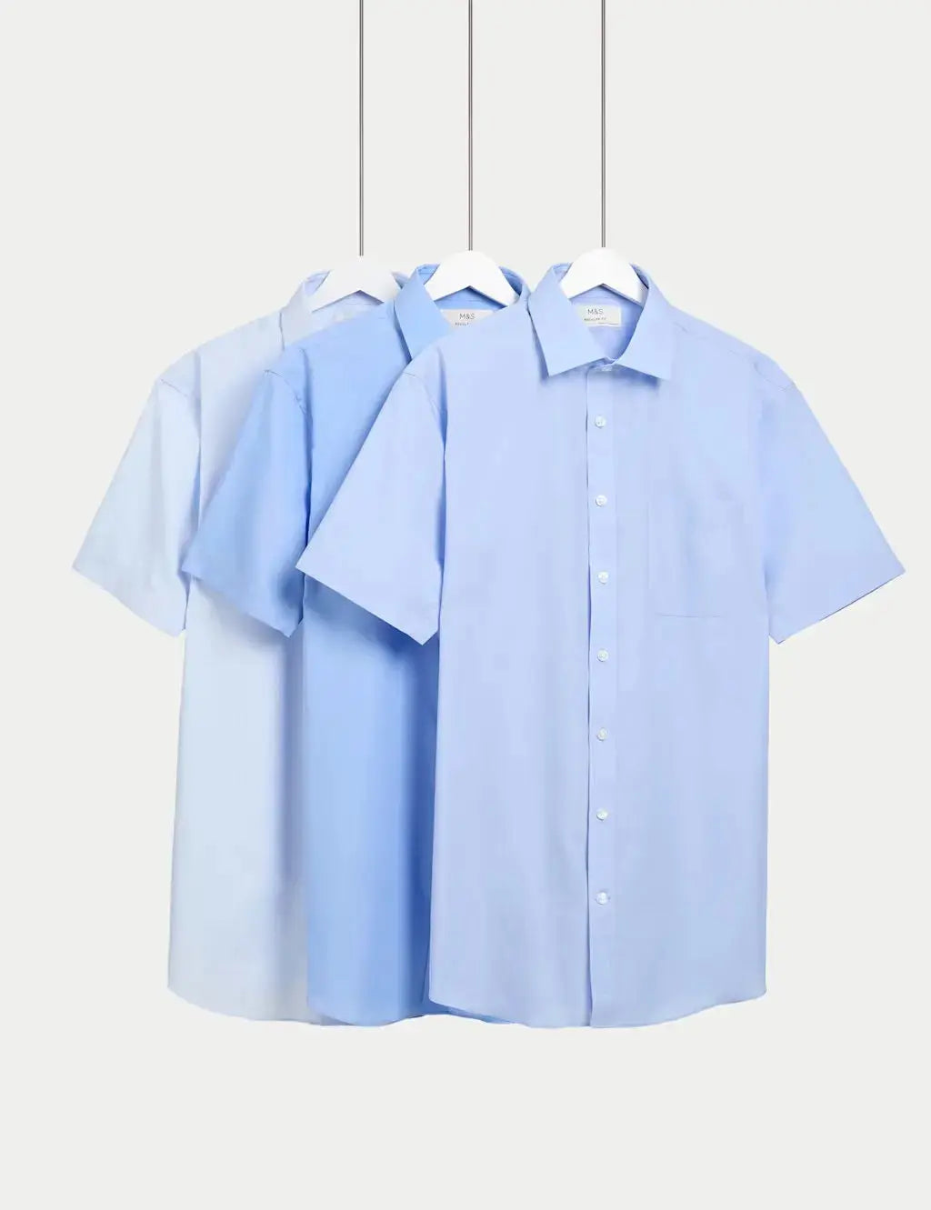 3pk Regular Fit Easy Iron Short Sleeve Shirts  Adomoo