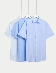 3pk Regular Fit Easy Iron Short Sleeve Shirts  Adomoo