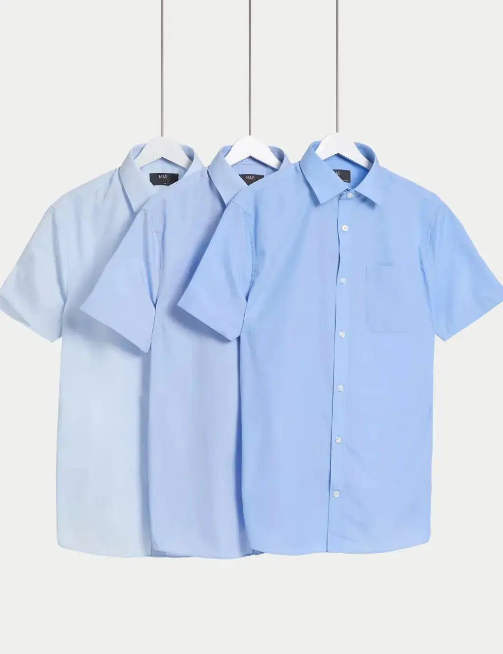 3pk Regular Fit Easy Iron Short Sleeve Shirts  Adomoo