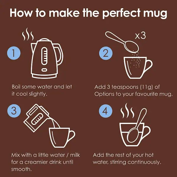 Options Instant Belgian Hot Chocolate Drink 220g (Case of 6)  Adomoo