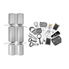 50 x 13.5" Deluxe Silver Glitter Catering Cracker - Honesty Sales U.K