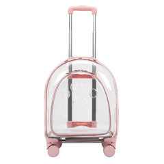 Fashion Creative Pet Trolley Bag Panoramic Transparent Dog Luggage  Adomoo
