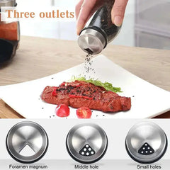 7-Piece Spice Jar Set with Rotating Rack. Glass Seasoning & Salt Shakers Storage  Adomoo
