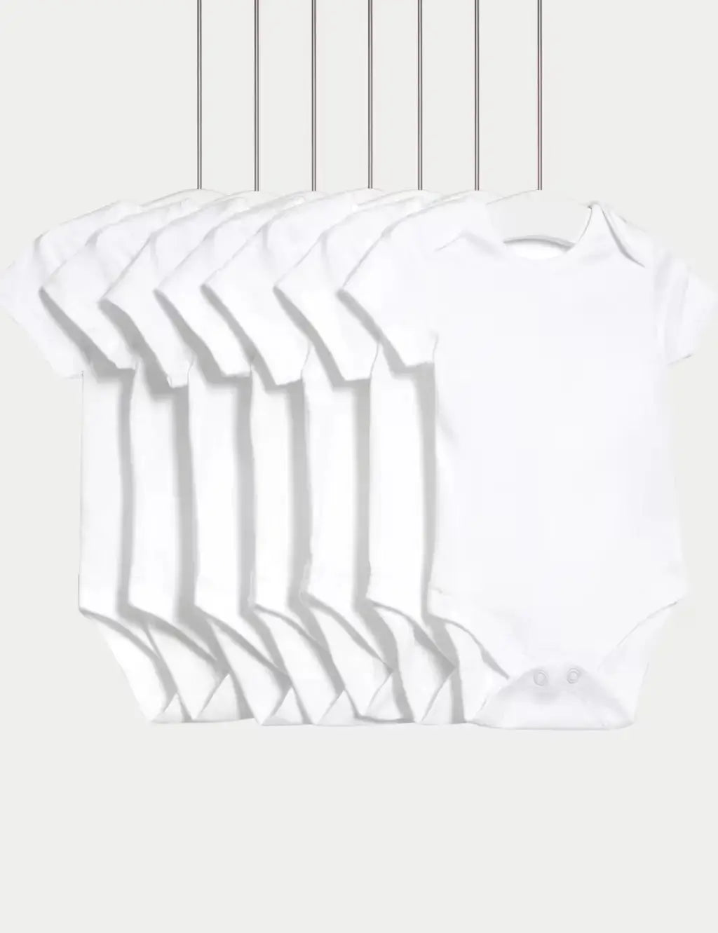 7pk Pure Cotton Short Sleeve Bodysuits (5lbs-3 Yrs)  Adomoo