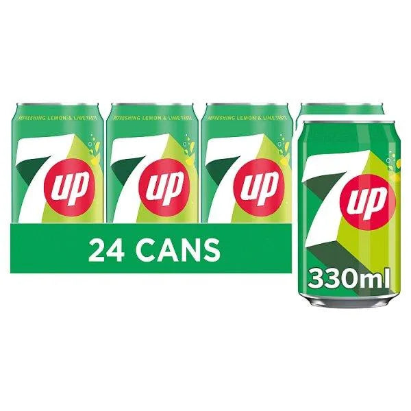 7UP Regular Lemon & Lime Can 330ml (Case of 24) - Honesty Sales U.K