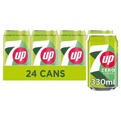 7UP Zero Sugar Free Lemon & Lime Can 330ml (Case of 24) - Honesty Sales U.K