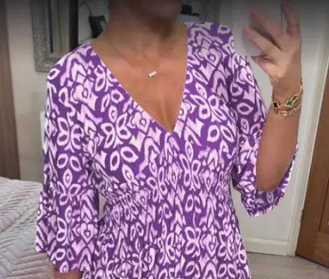 New Plus Size Super Fairy V-neck Floral Dress For Beach Vacation, Loose Long Skirt  Adomoo