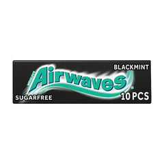 AIRWAVES Black Mint flavour Sugar Free Chewing Gum 10 Pieces (Case of 30)  Adomoo