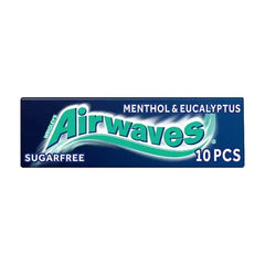 AIRWAVES Menthol & Eucalyptus flavour Sugar Free Chewing Gum 10 Pieces (Case of 30)  Adomoo