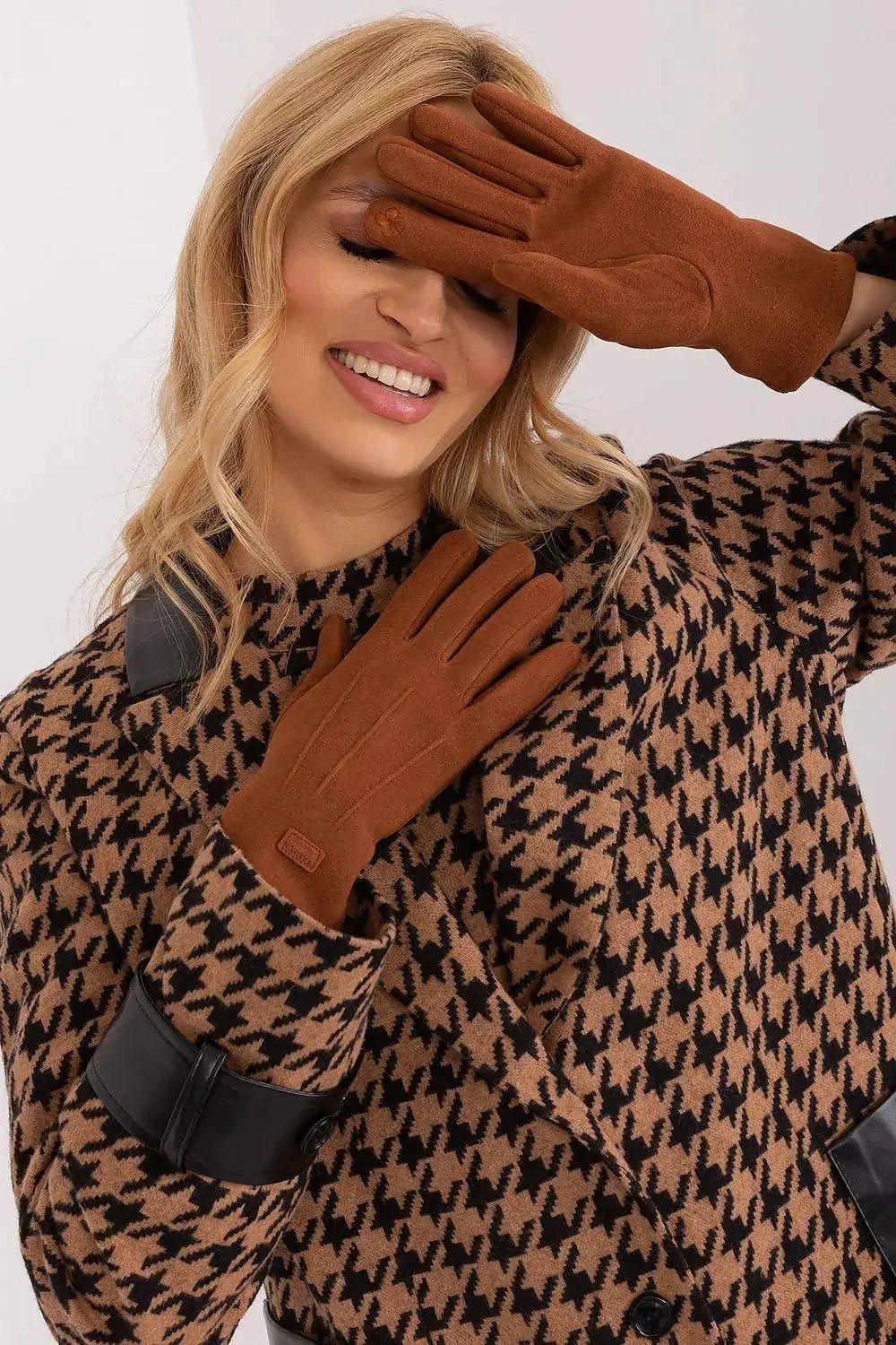 Women's Stylish Gloves with Smooth Finish, Wrist Patch & Phone Access  Adomoo