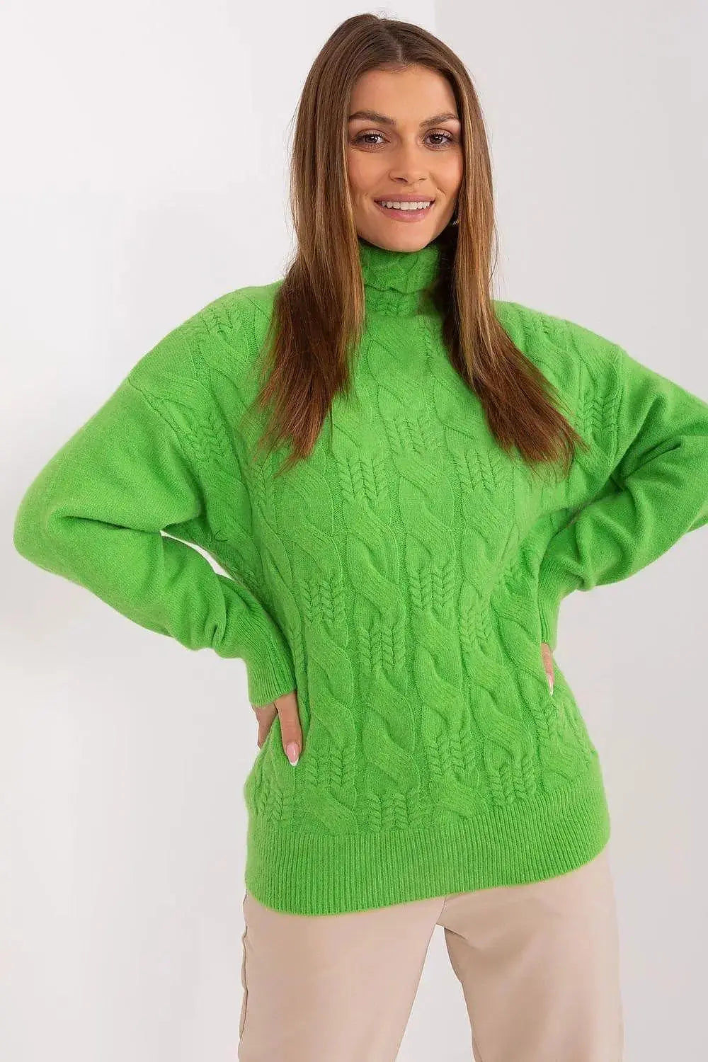 AT high-quality acrylic turtleneck sweater  Adomoo