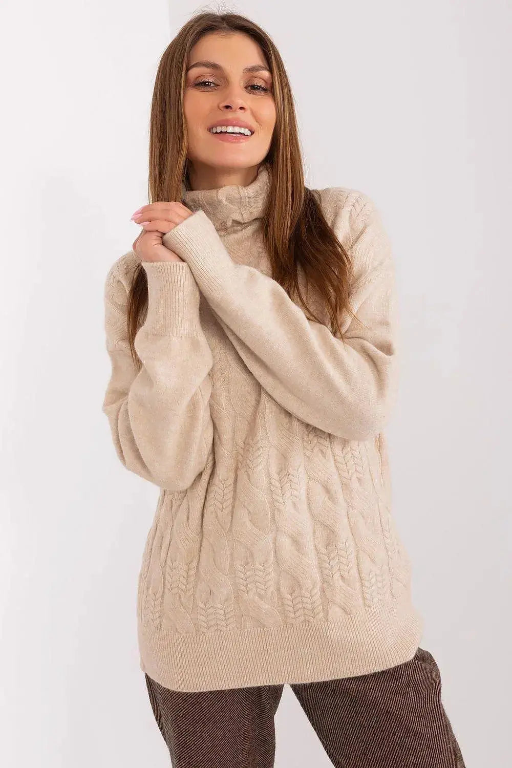 AT high-quality acrylic turtleneck sweater  Adomoo