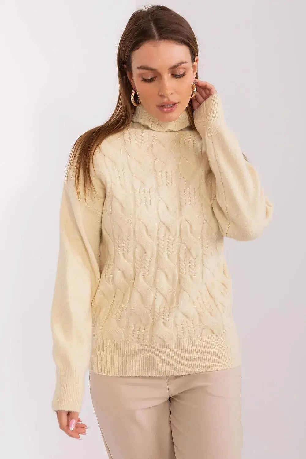 AT high-quality acrylic turtleneck sweater  Adomoo