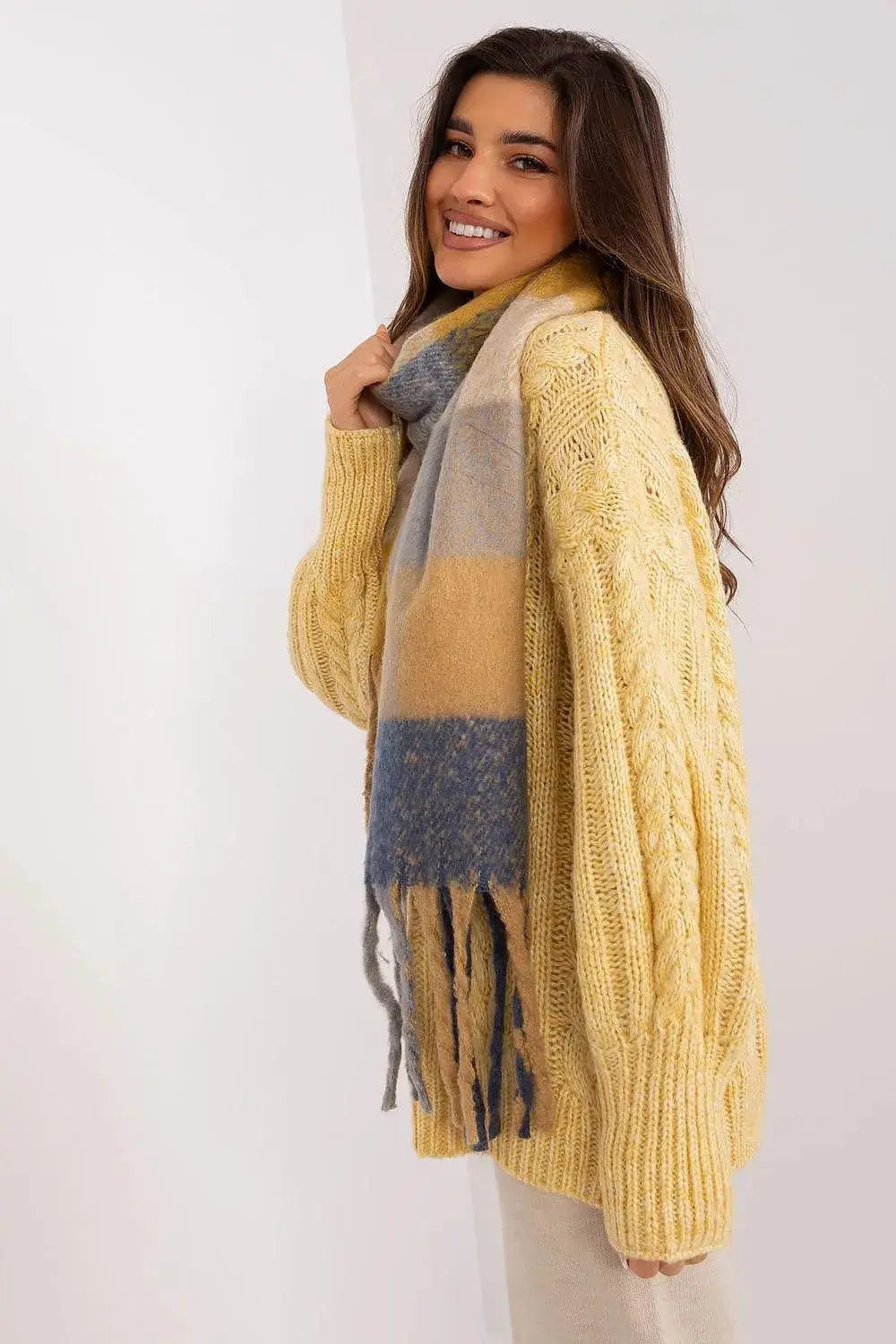 AT long colorful plaid scarf  Adomoo