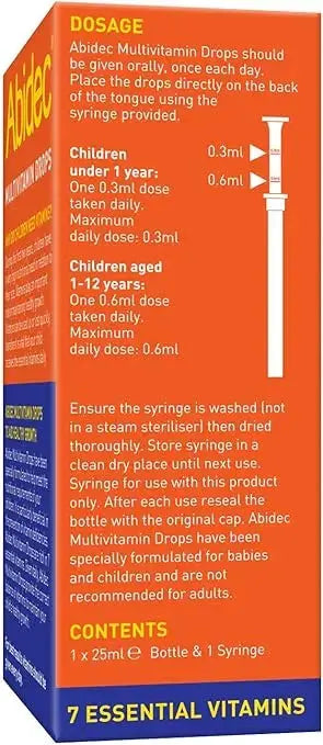 Abidec Multivitamin Drops for Babies & Children - 25ml  Adomoo