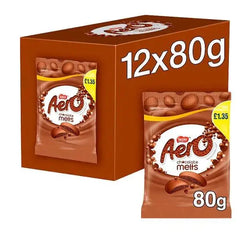 Aero Melts Milk Chocolate Sharing Bag 80g (Case of 12)  Adomoo